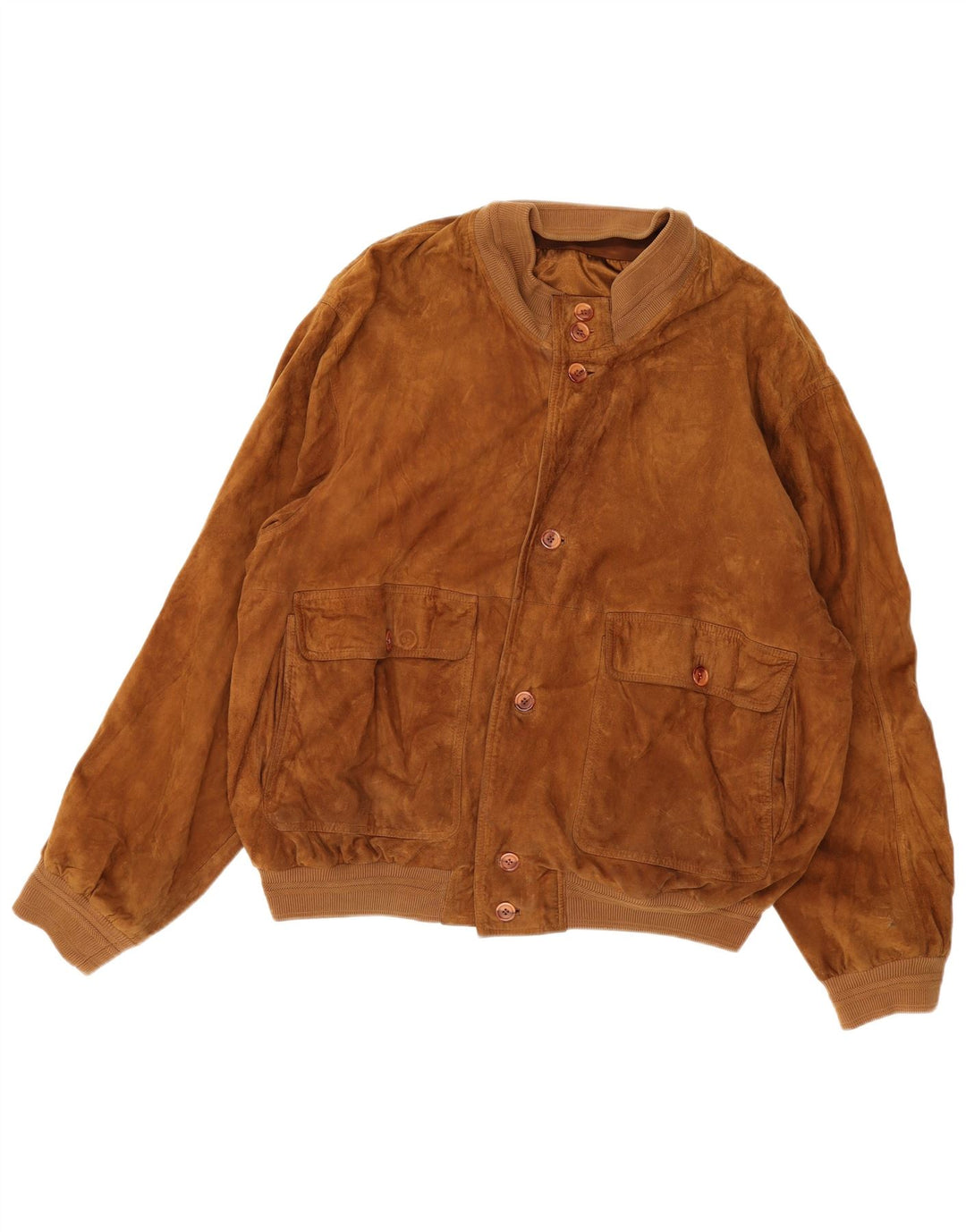 Veste Bomber En Daim Vintage Homme IT 56 3XL Marron