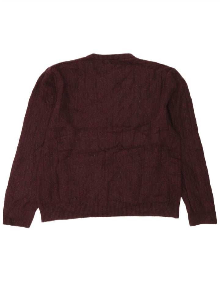 Marks & Spencer Pull à col rond coupe classique pour homme - Taille L - Bordeaux