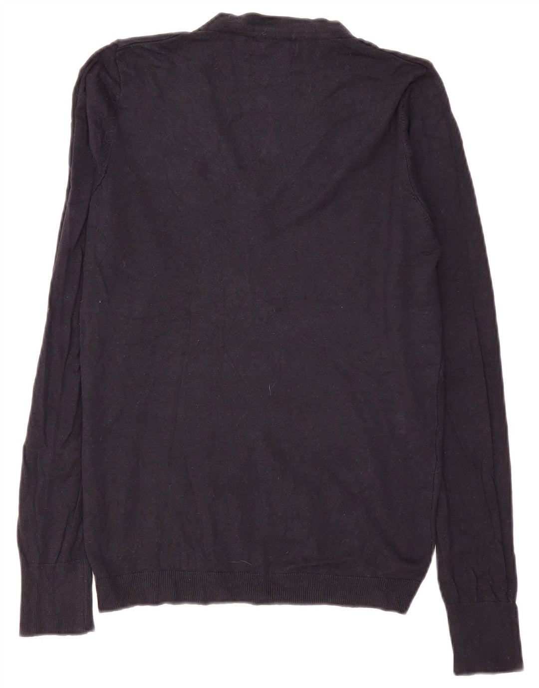 Zara Pull Col V Homme Bleu Marine Moyen