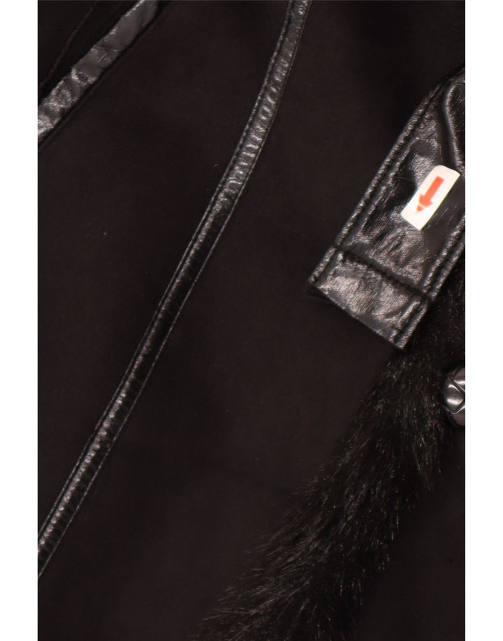Pizazz Manteau Sherpa Femme UK 14 Polyester Noir Moyen
