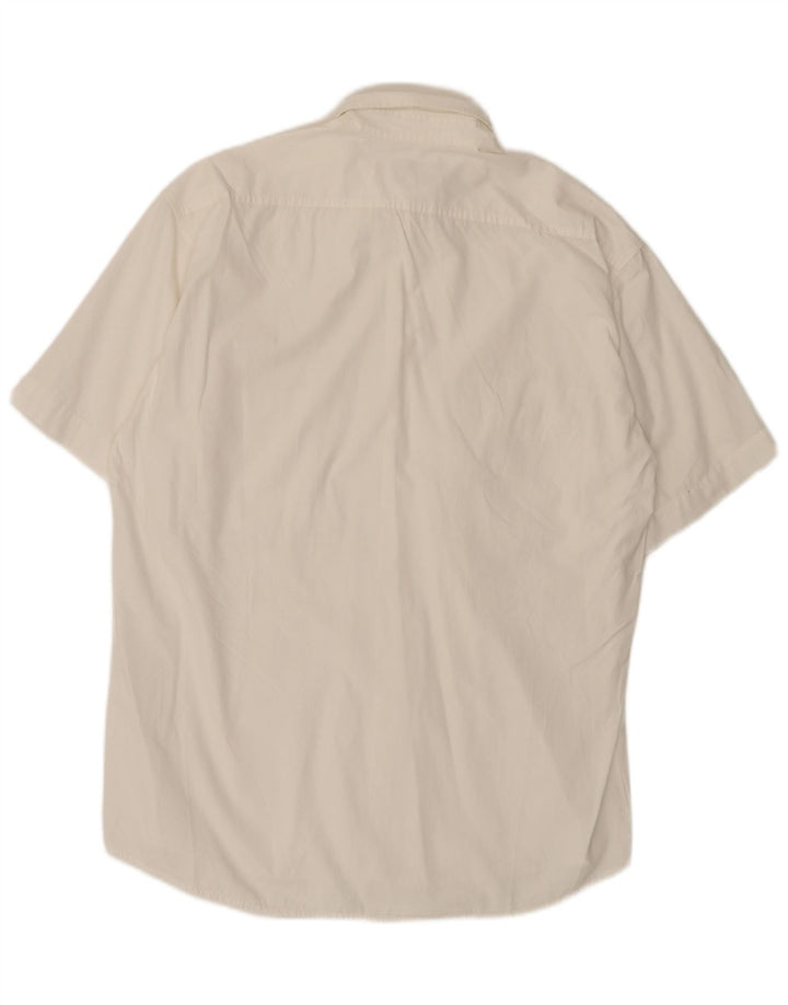 Stefanel Chemise à manches courtes pour homme en coton blanc cassé moyen