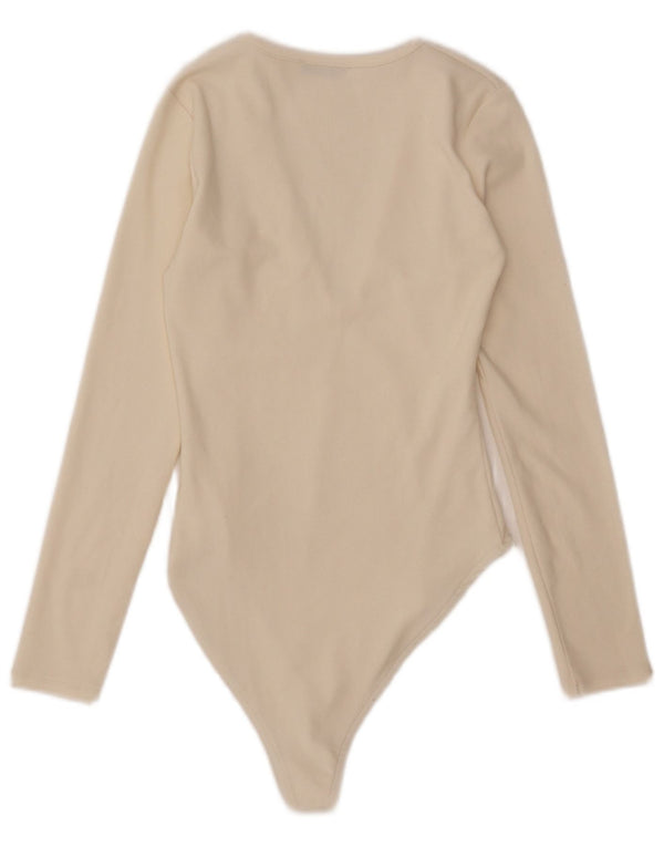 Zara Body à manches longues pour femme UK 12 Medium Off White