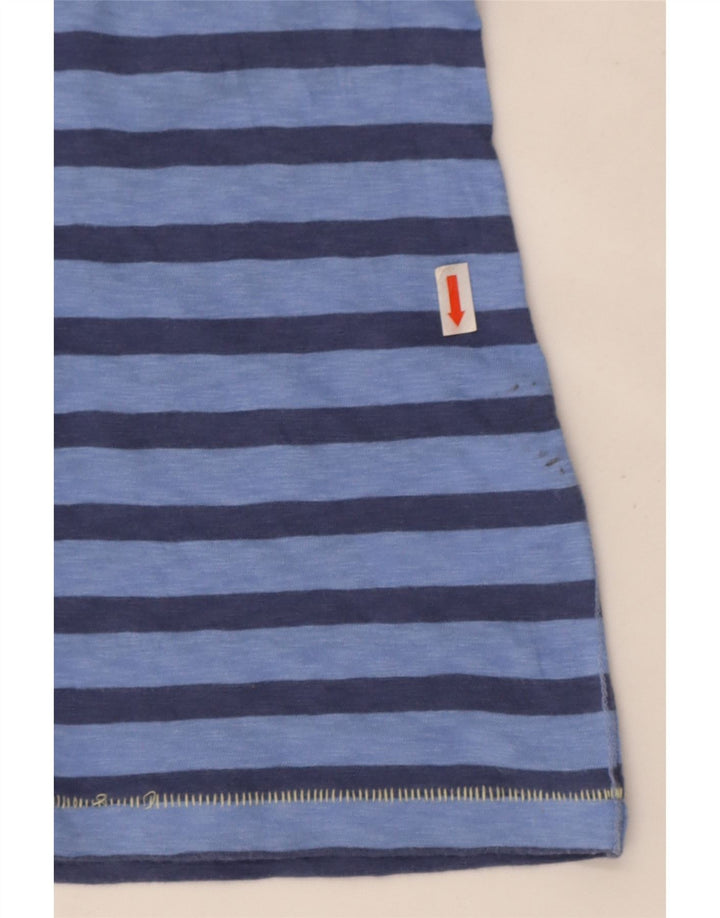White Stuff T-Shirt Femme Top UK 12 Bleu Moyen Rayé Coton