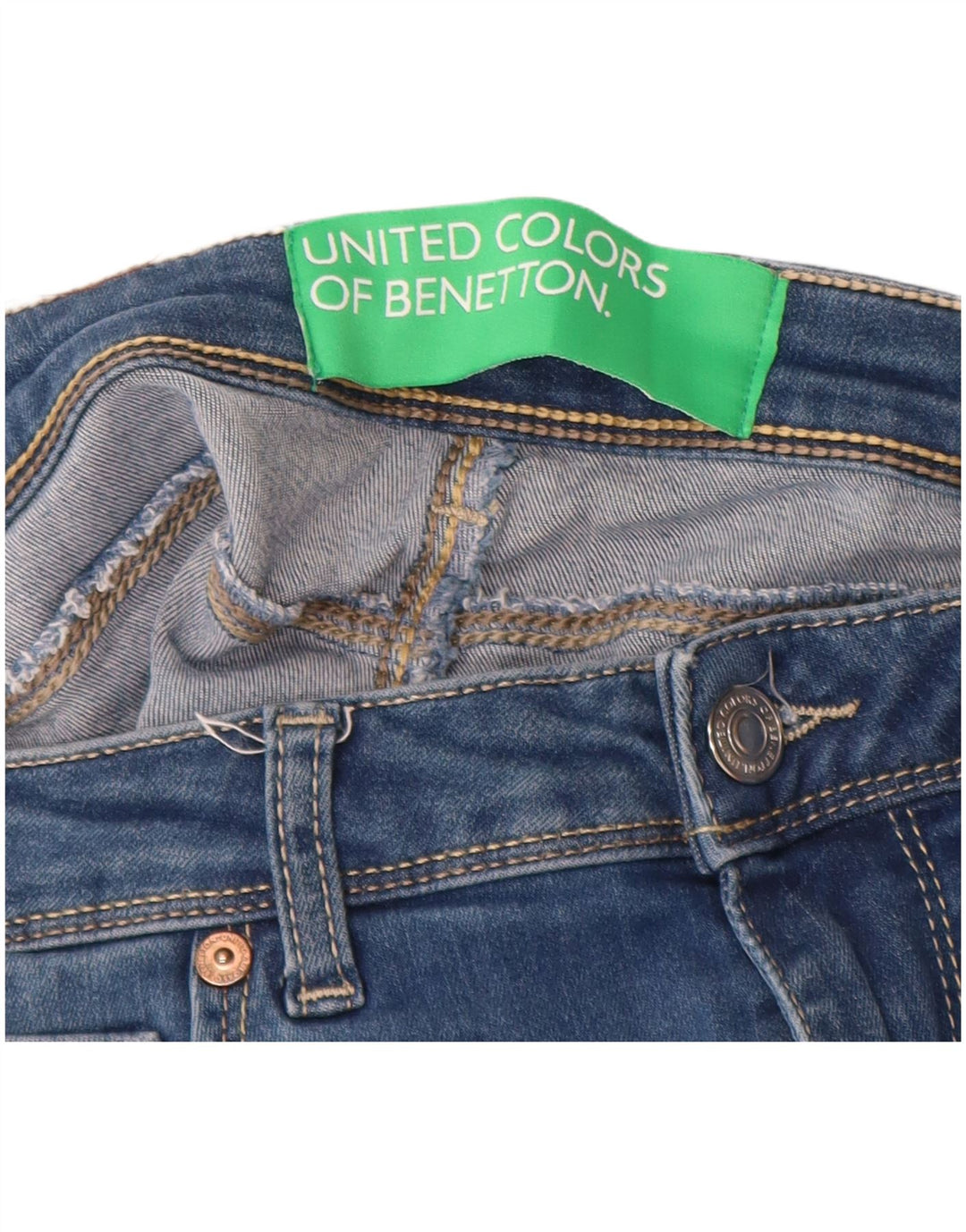 BENETTON Jean Skinny Femme W32 L31 Bleu Coton