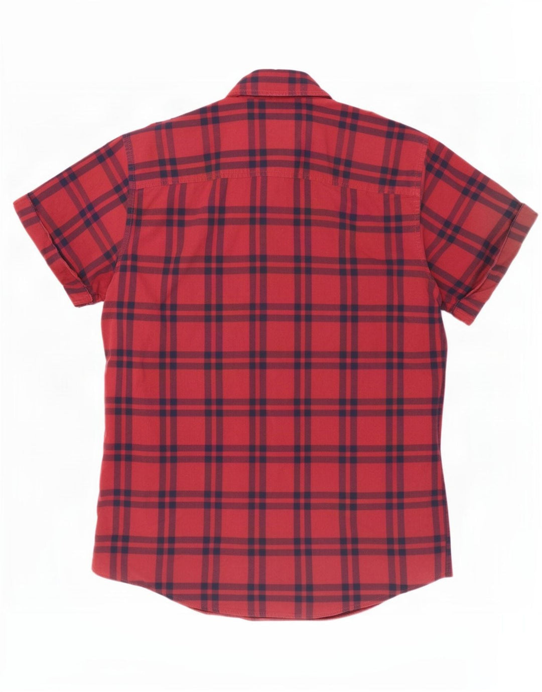Jack & Jones Chemise à Manches Courtes Homme Rouge Moyen Coton à Carreaux
