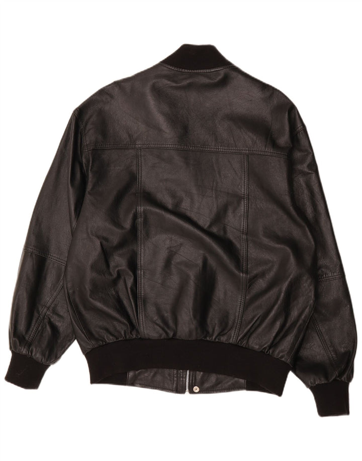 Veste en cuir Bomber homme vintage UK 38 Cuir noir moyen