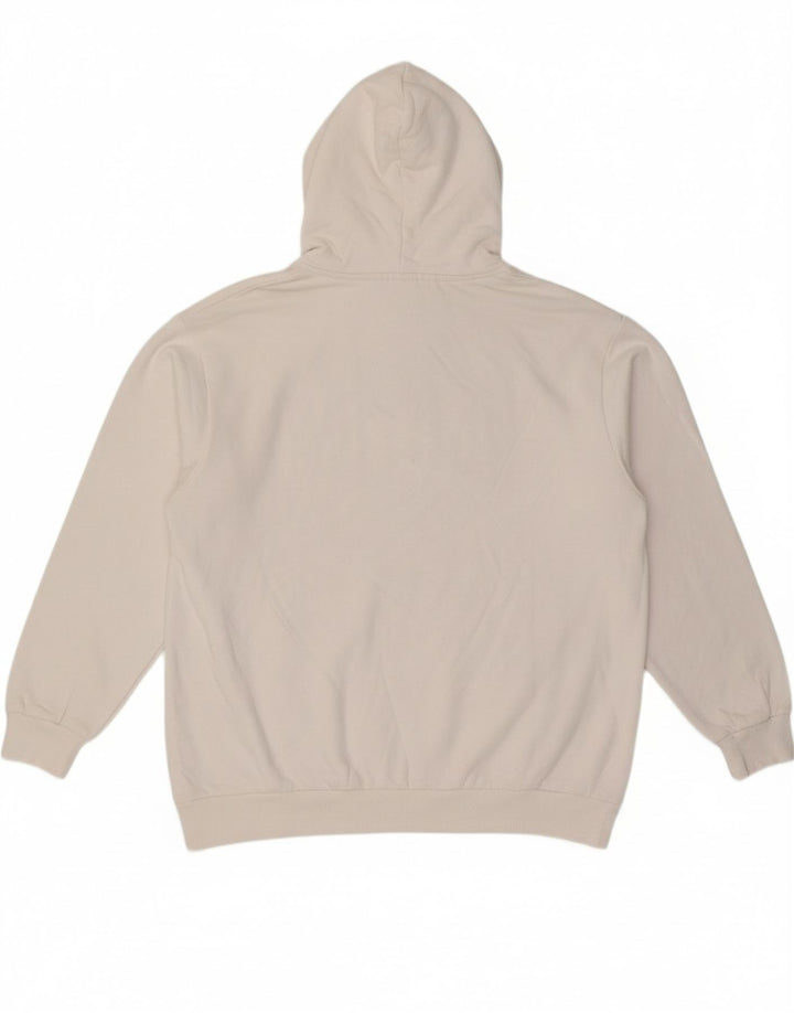 PULL & BEAR Mens Loose Fit Graphic Hoodie Jumper Medium White Cotton