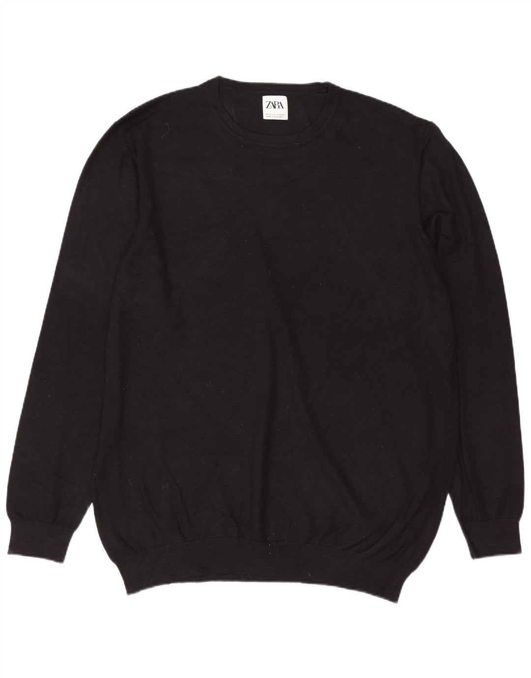 ZARA Pull Col Rond Homme Noir Moyen Viscose