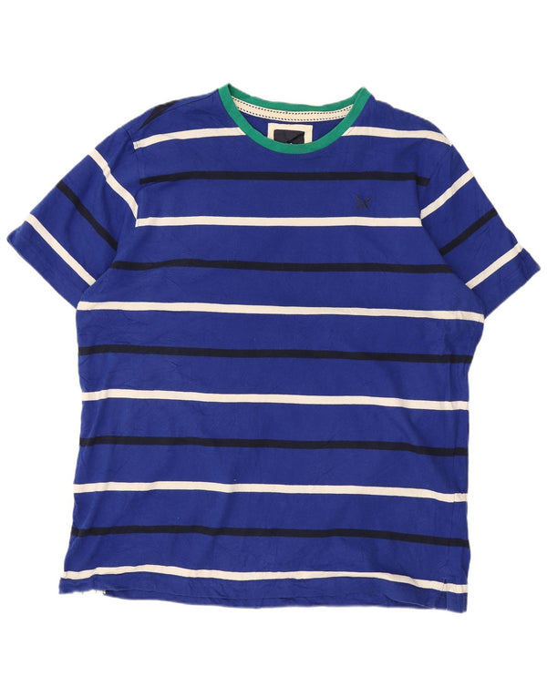 Crew Clothing T-Shirt Homme Top XL Bleu Rayé Coton