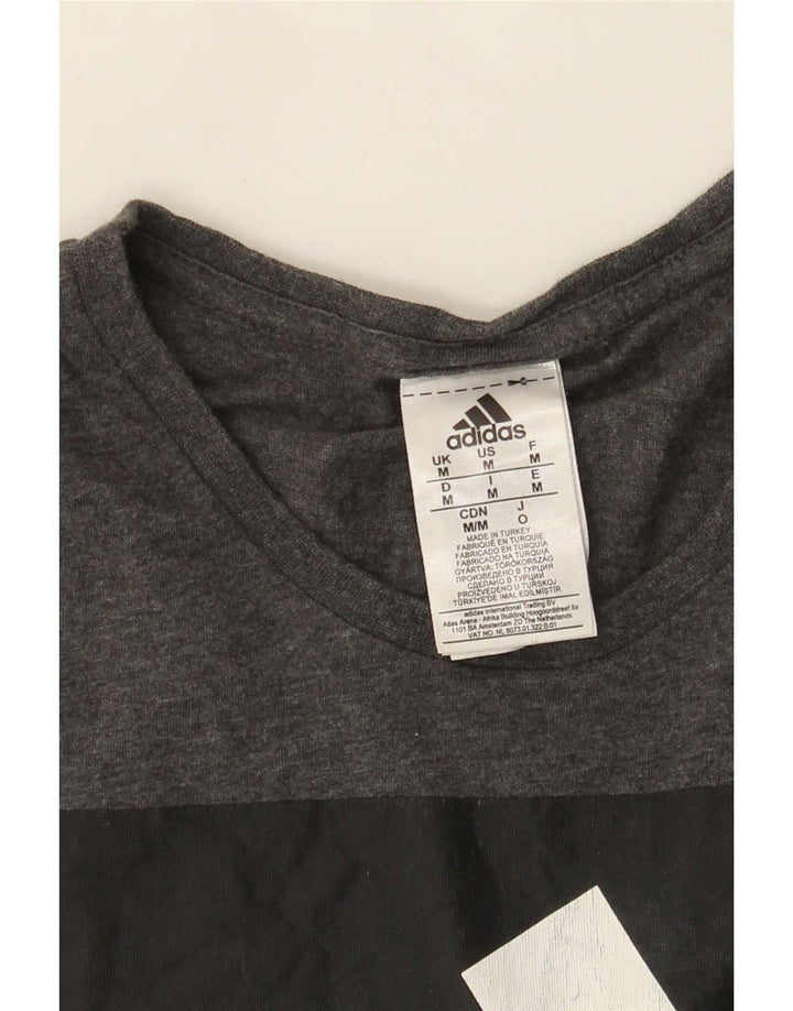 Adidas T-Shirt Graphique Homme Gris Moyen Coton