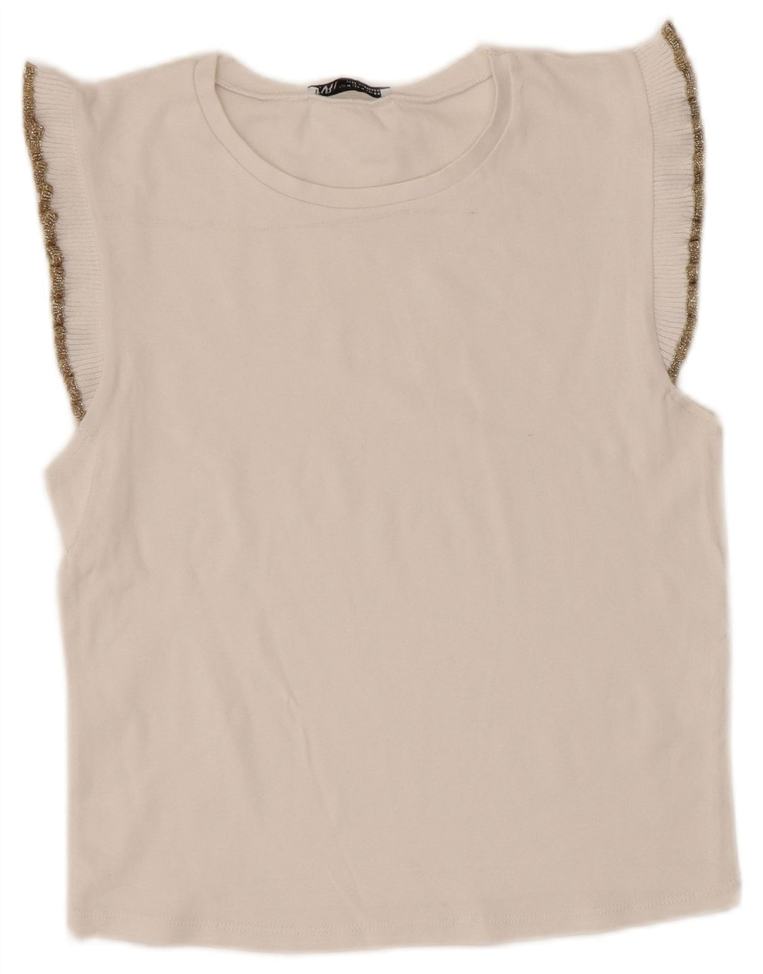 Zara Chemisier sans manches pour femme UK 12 Blanc moyen