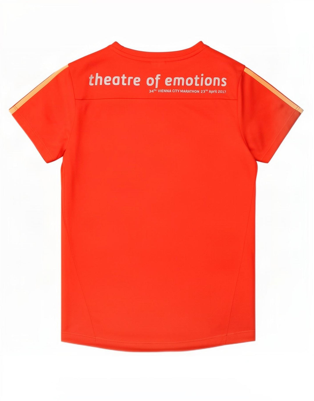 Adidas Femmes Running Graphic T-Shirt Top UK 12/14 Orange Moyen Polyester