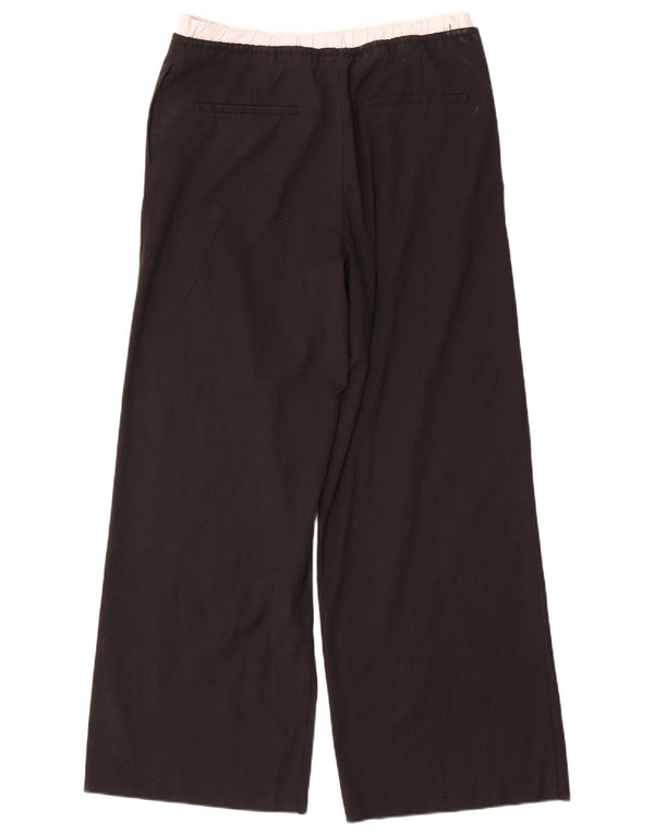 Pantalon large femme Zara Small W26 L30 Noir Polyester