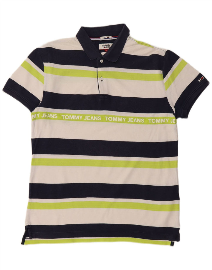 TOMMY HILFIGER Polo Rugby Graphique Homme Rayé Bleu Marine Moyen