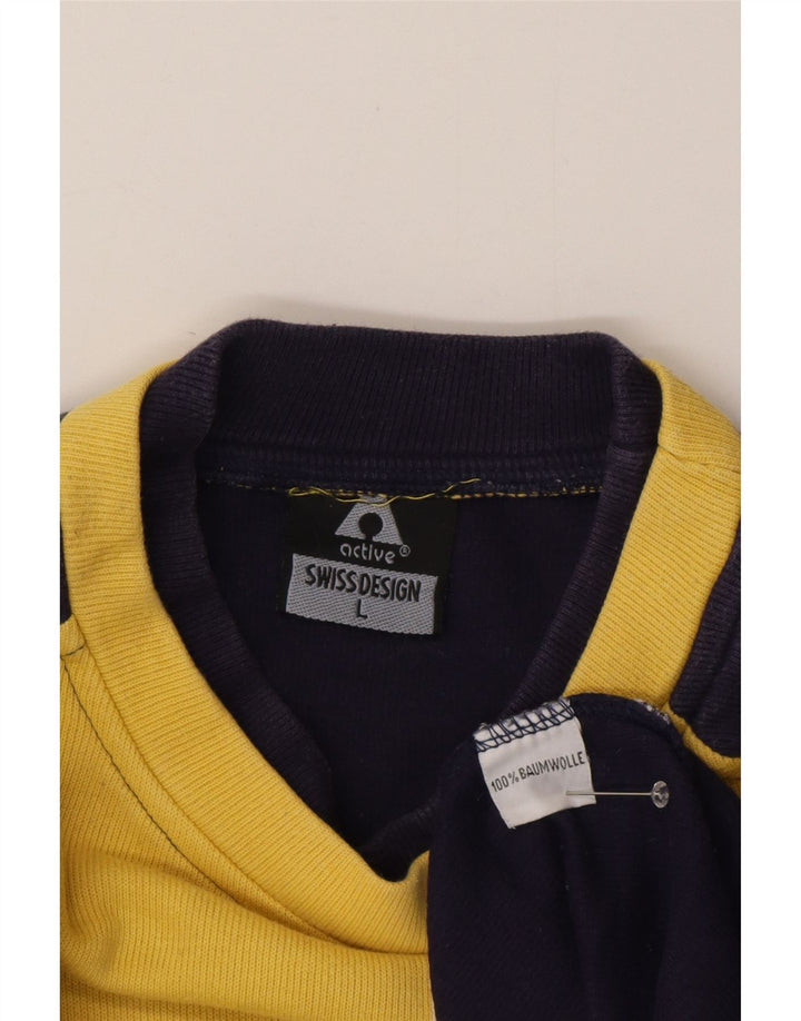 Active Mens Graphic Sweatshirt Jumper Large Multicolore Colorblock