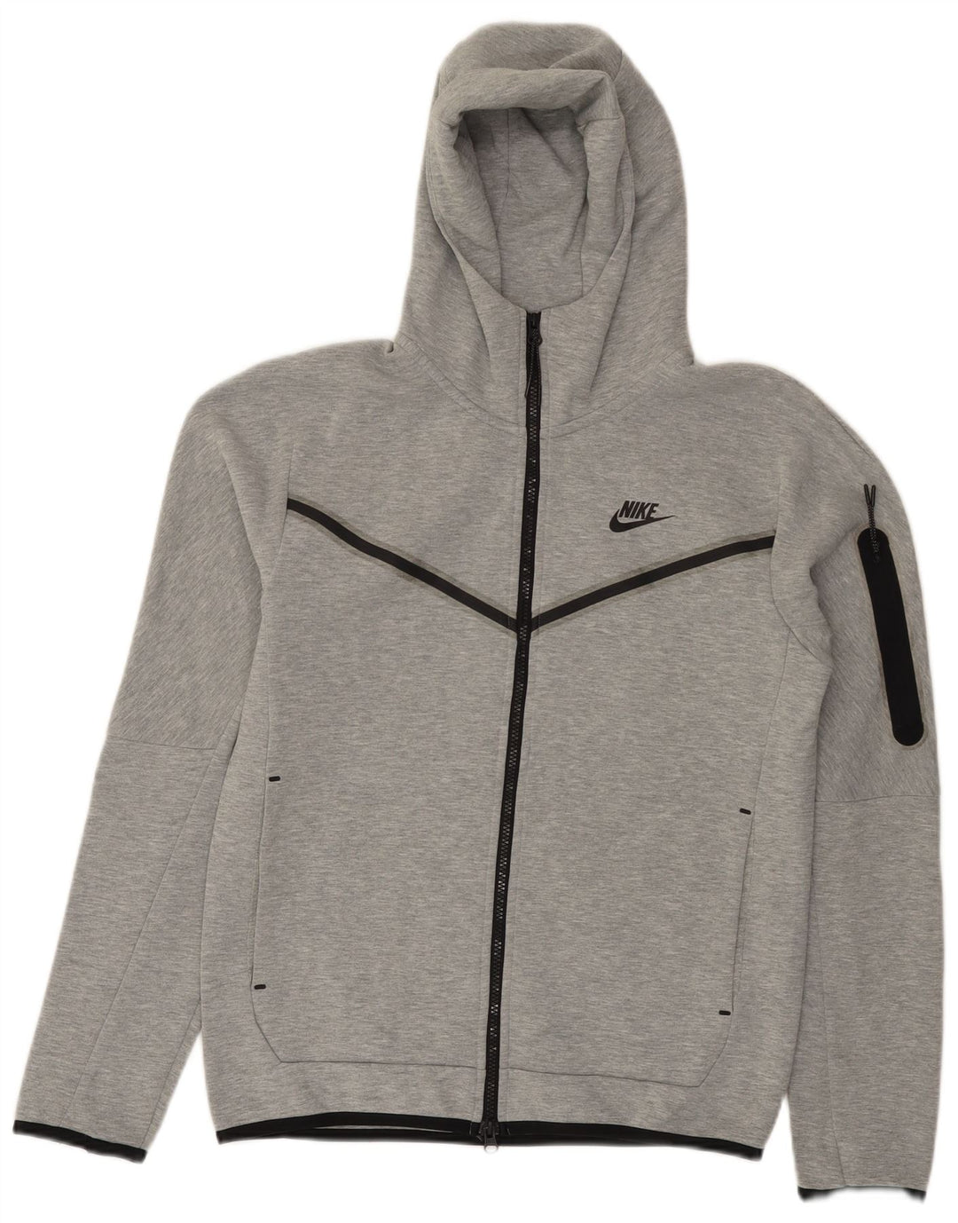 Nike Pull à capuche zippé pour homme Petit coton moucheté gris
