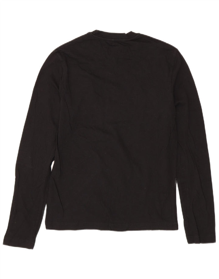 CALVIN KLEIN JEANS Haut graphique à manches longues pour homme Petit coton noir