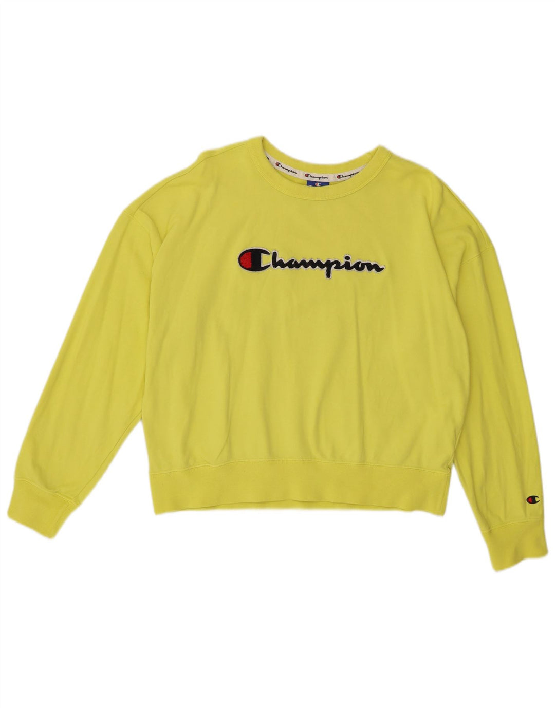 Champion Sweat-shirt surdimensionné graphique pour femme UK 14 Jaune moyen