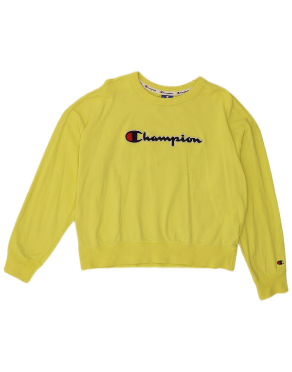 Champion Sweat-shirt surdimensionné graphique pour femme UK 14 Jaune moyen