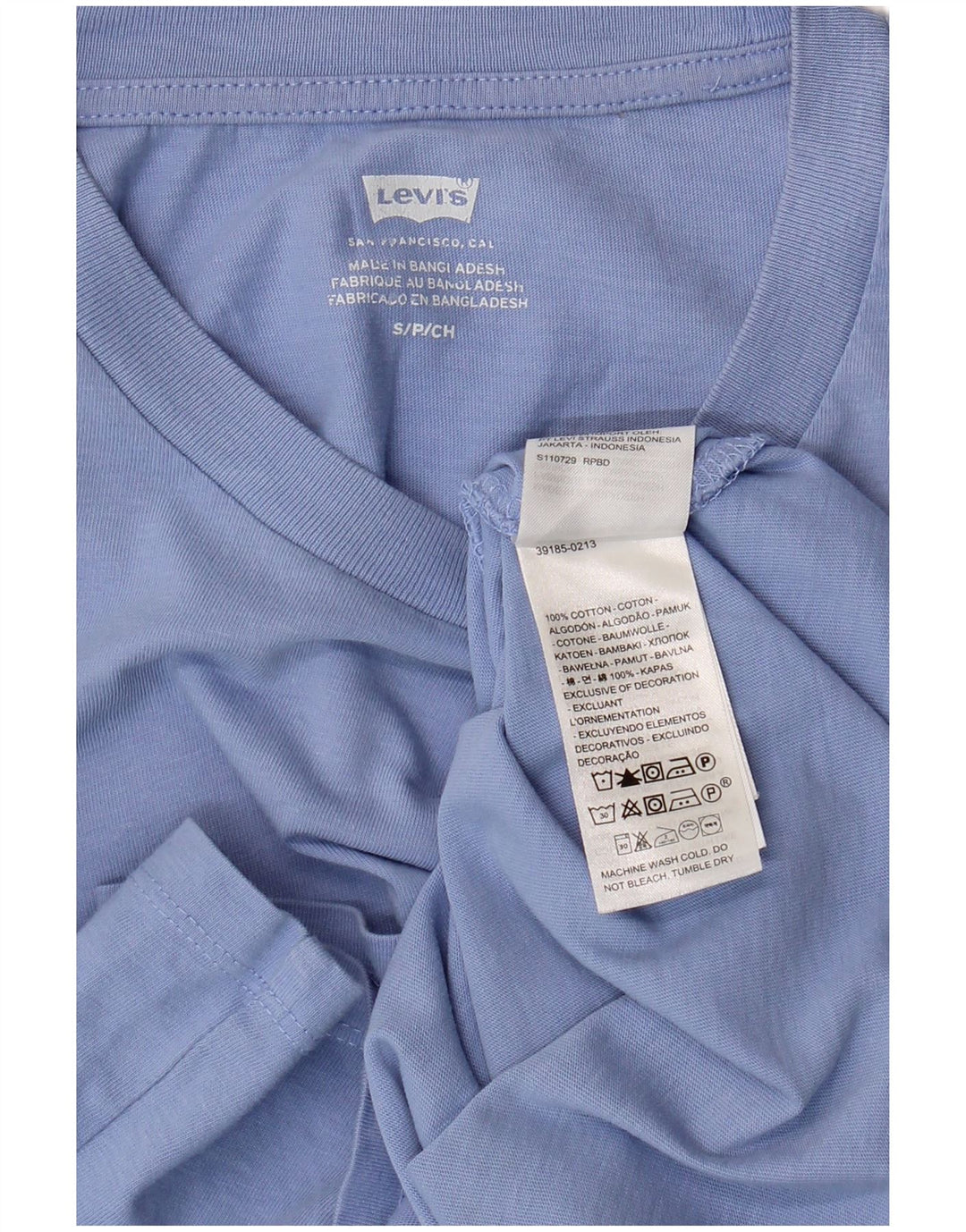 Levi's T-Shirt Femme UK 10 Petit Bleu Coton