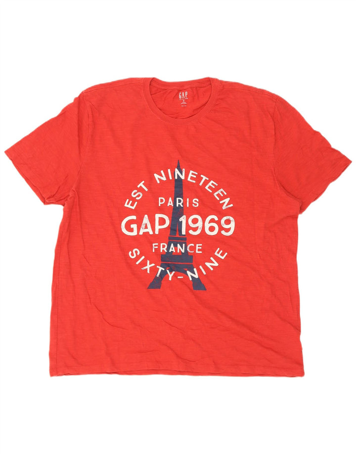 Gap T-Shirt Graphique Homme Top XL Rouge Coton