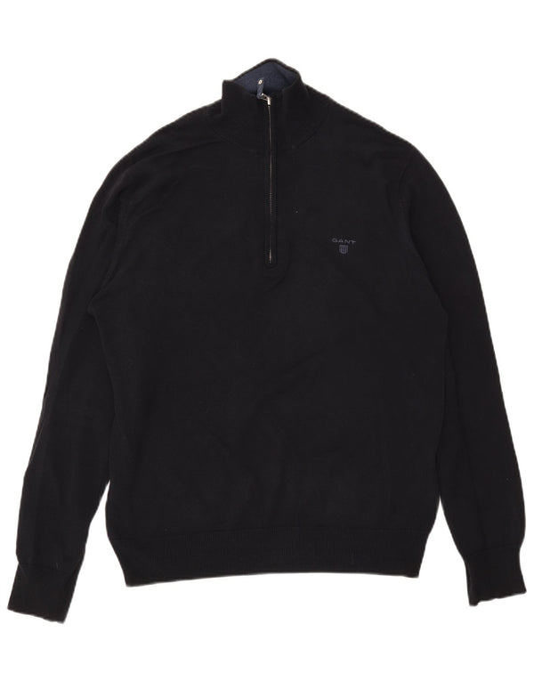Gant Pull Col Zippé Homme Bleu Marine Moyen Coton