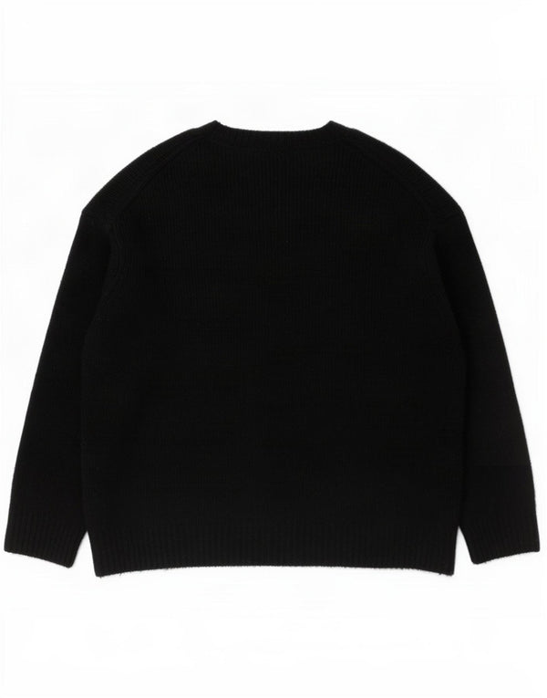 Zara Pull surdimensionné à col roulé pour femme UK 14 Acrylique noir moyen