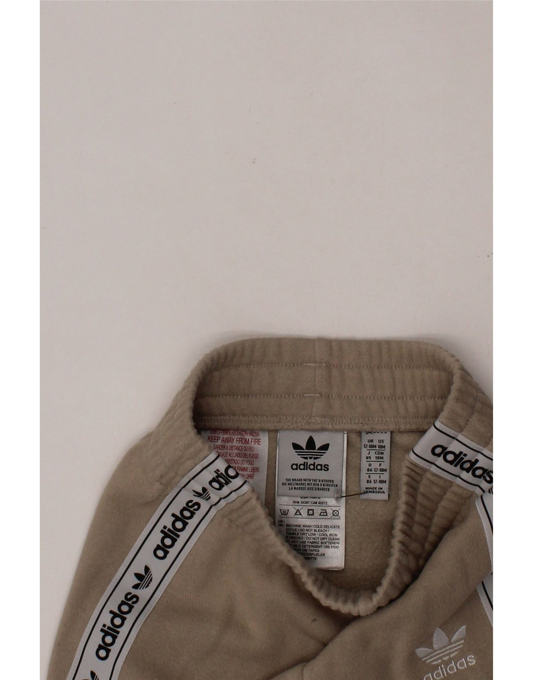 ADIDAS Pantalon de survêtement graphique pour bébé garçon 12-18 mois Beige