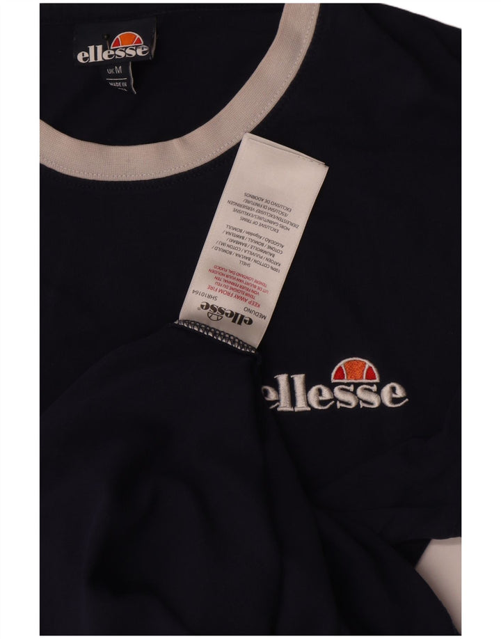 Ellesse T-Shirt Graphique Top Bleu Marine Moyen Coton Homme