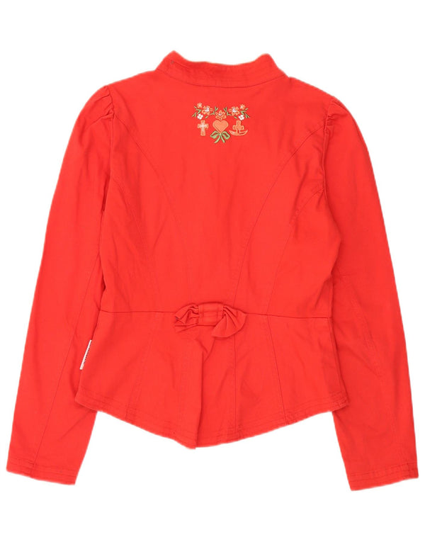 vintage Femme 6 Bouton Blazer Veste UK 12 Moyen Rouge Coton
