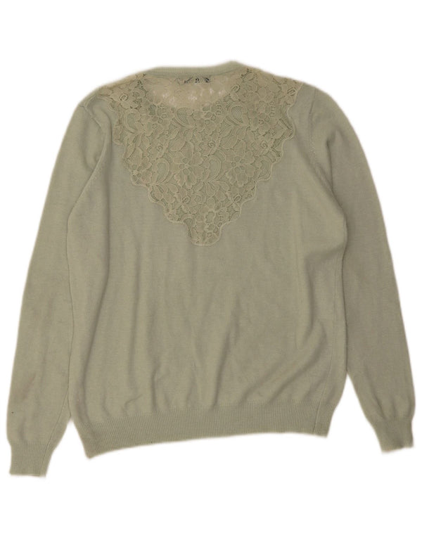 Zara Pull ras du cou pour femme UK 14 Large Vert