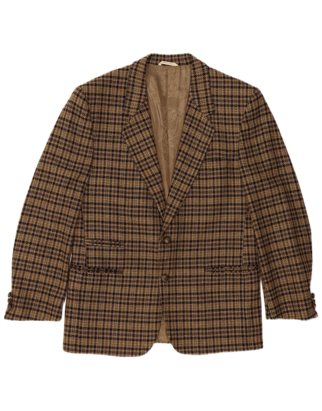 Luigi Botto Veste Blazer 2 Boutons pour Homme UK 40 Grande Laine Pied-de-Poule Marron