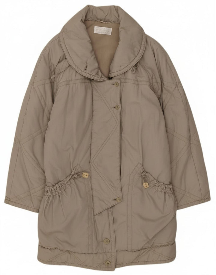 vintage Femme Manteau surdimensionné EU 40 Polyester Beige Moyen