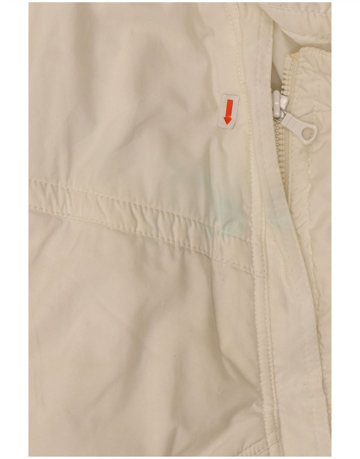 vintage Mens Loose Fit Rembourré Gilet UK 38 Moyen Blanc Polyester