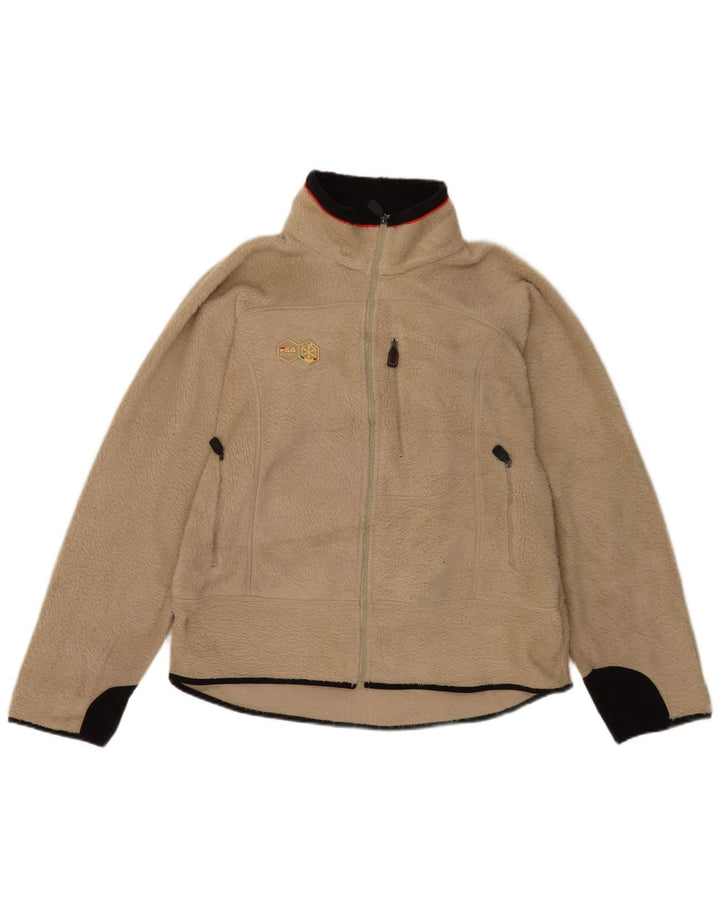 Fila Veste polaire pour homme UK 40 Large Beige Colourblock Polyester