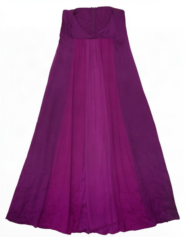 Monsoon Robe bustier pour femme UK 12 Soie color block violet moyen