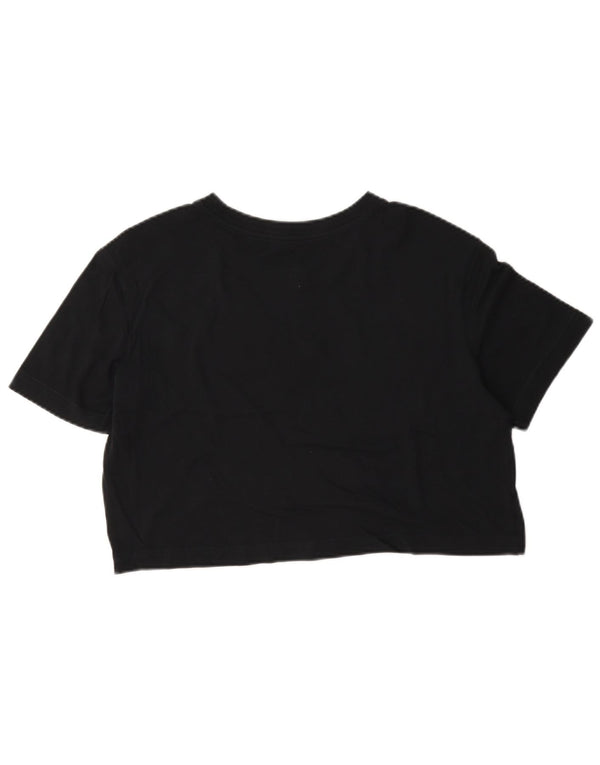 Nike Womens Crop Loose Fit Graphic T-Shirt Top UK 6 XS Noir