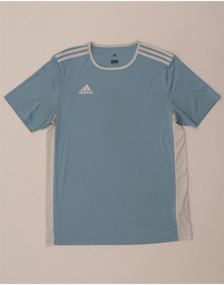 Adidas Hommes Climalite T-Shirt Haut Grand Bleu Colorblock Polyester