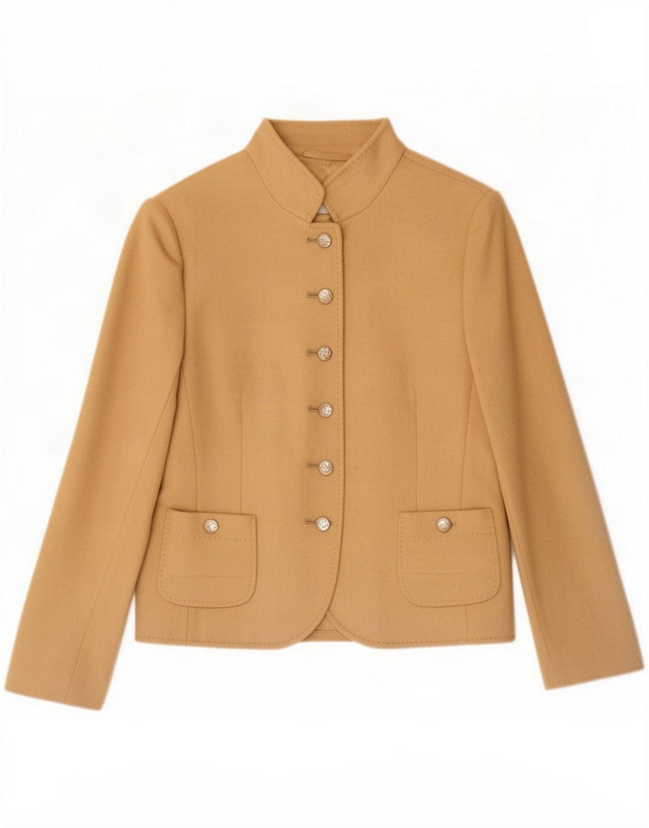 Basler Veste blazer à 6 boutons pour femme UK 12 Laine vierge beige moyen classique