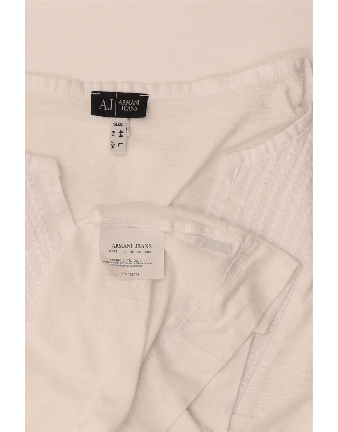 Armani Jeans Chemisier Femme Top UK 16 Grand Coton Blanc