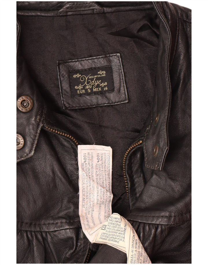 XDYE Veste en cuir pour femme UK 10 Petit motard en cuir noir