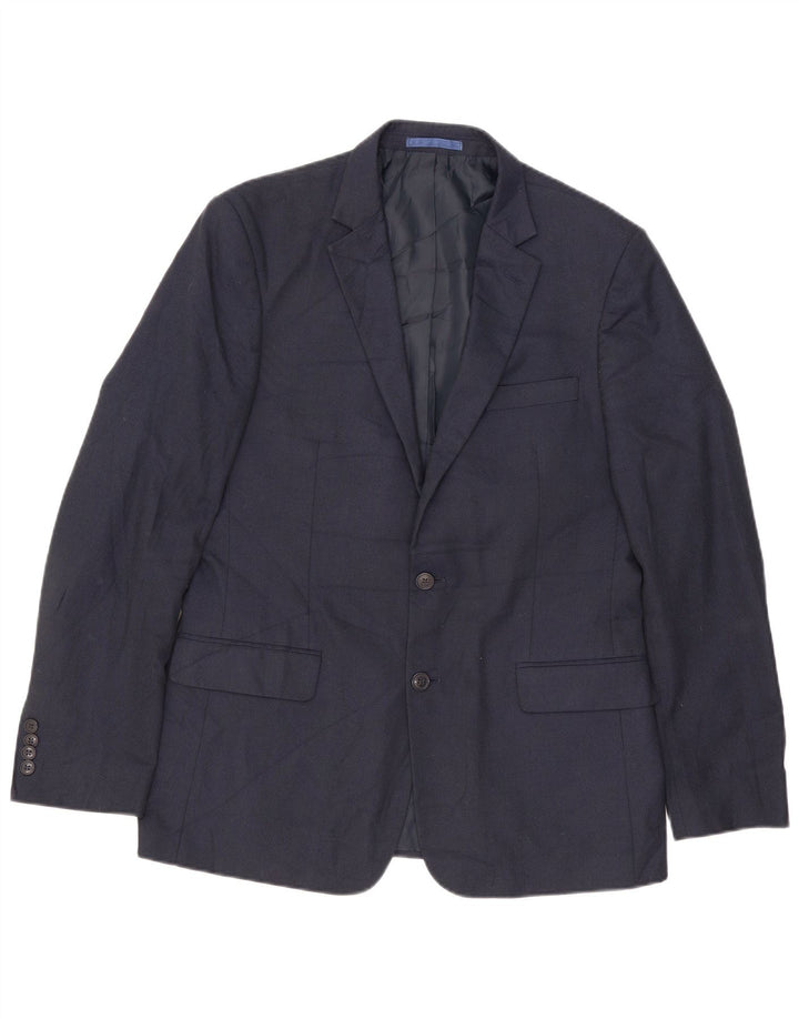 Marks & Spencer Veste blazer à 2 boutons pour homme UK 42 Large Bleu marine Polyester