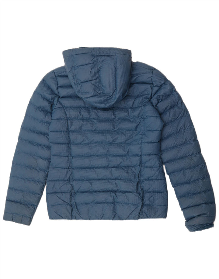 Adidas Veste rembourrée à capuche pour femme UK 10 Petit nylon bleu marine