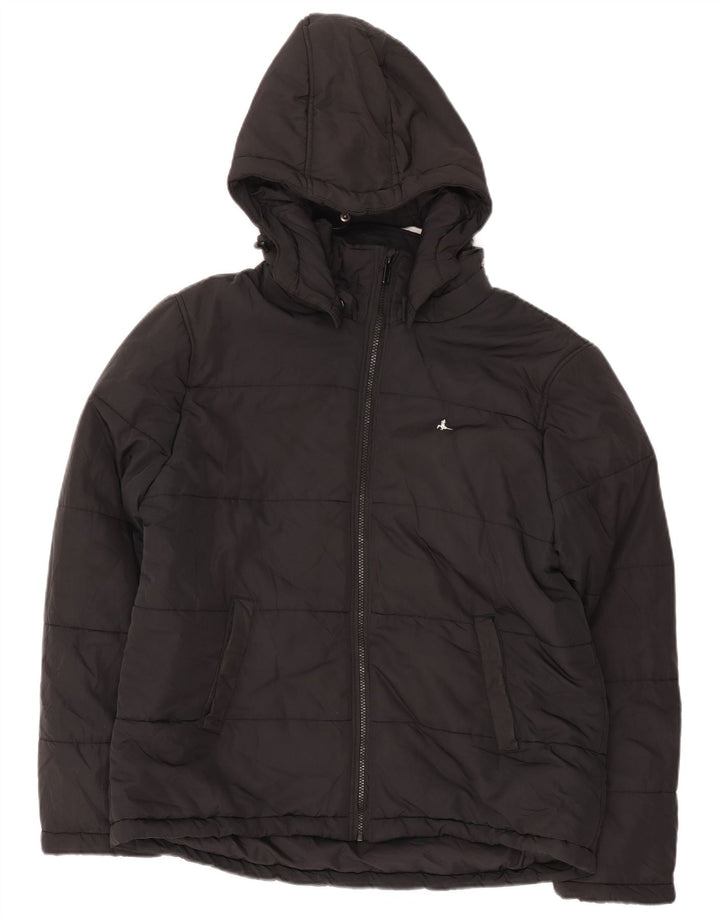 Jack Wills Veste matelassée à capuche pour homme UK 42 XL Noir Polyester