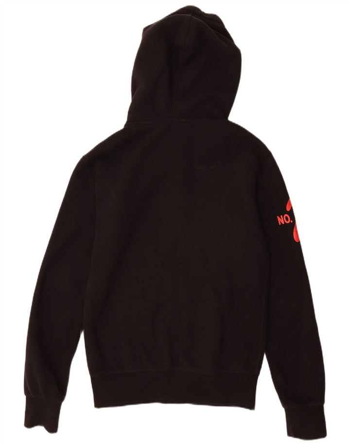 SUPERDRY Pull à capuche zippé graphique pour homme Petit coton noir