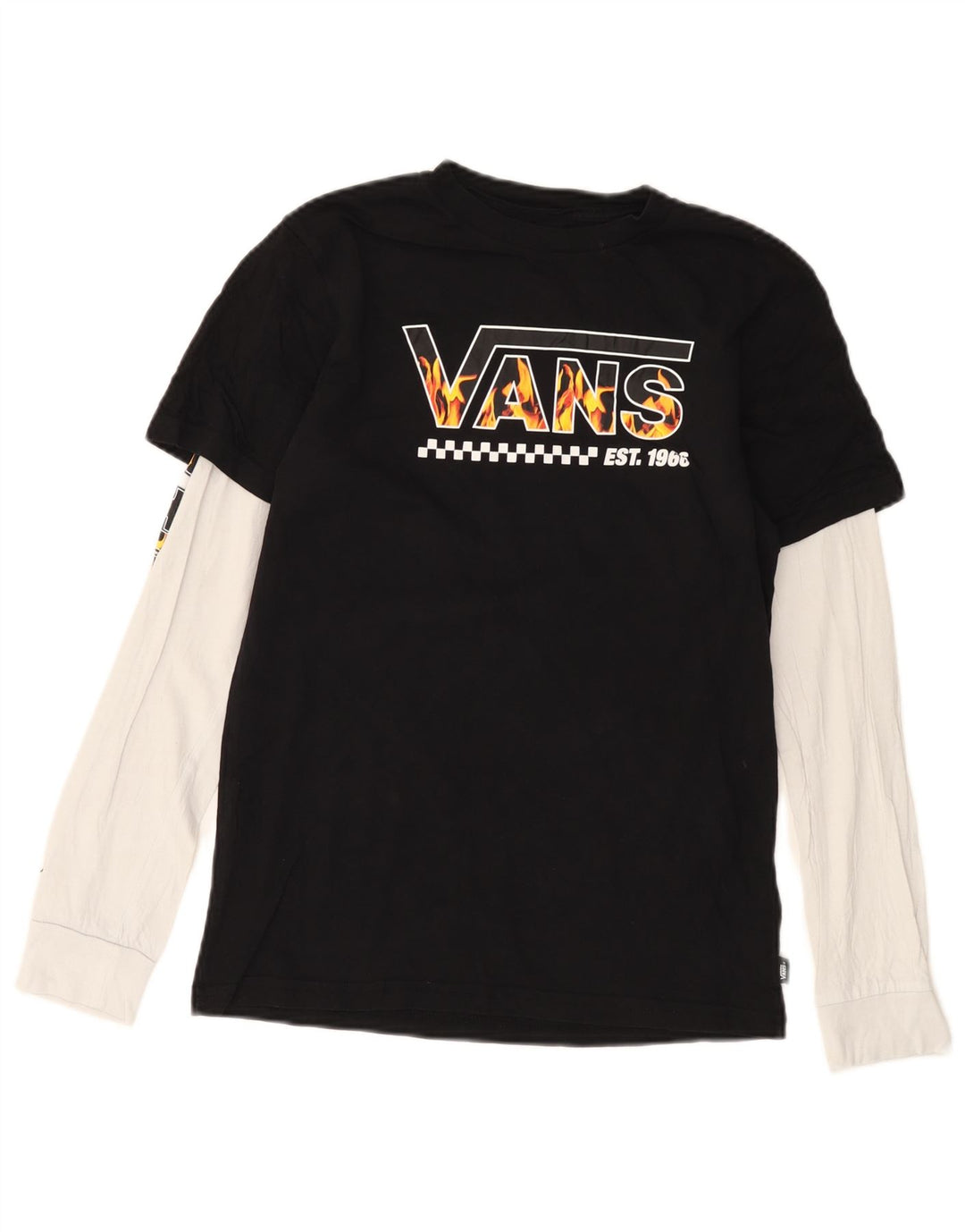 VANS Haut graphique à manches longues pour garçon 13-14 ans XL Noir Colourblock