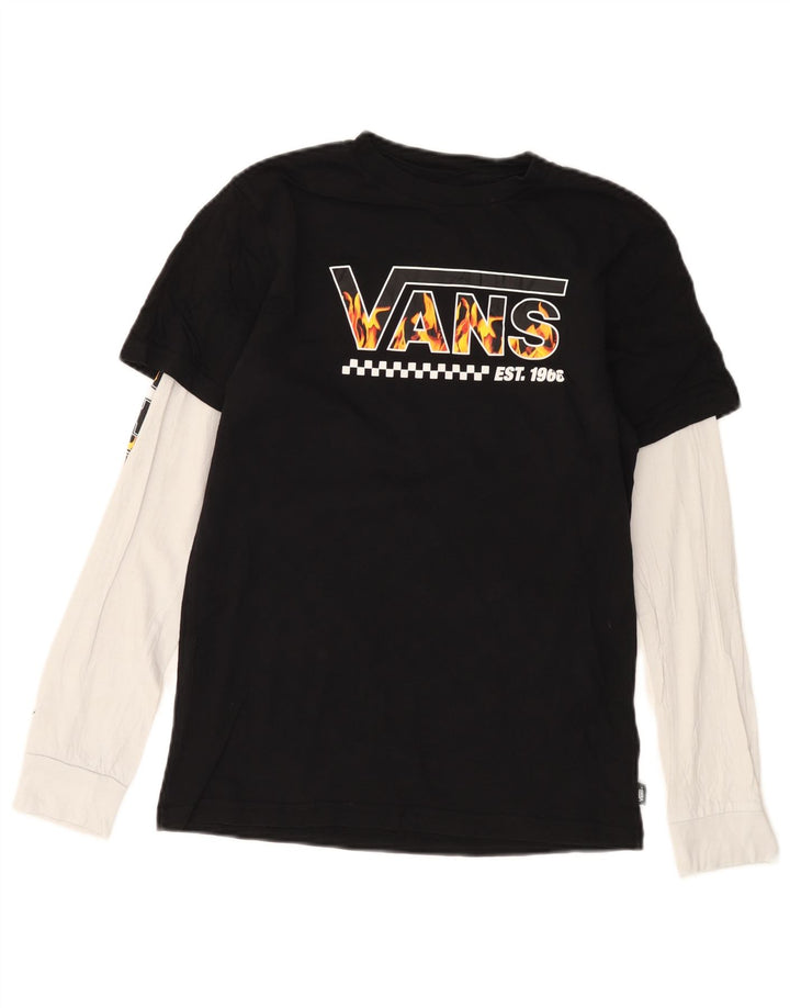 VANS Haut graphique à manches longues pour garçon 13-14 ans XL Noir Colourblock