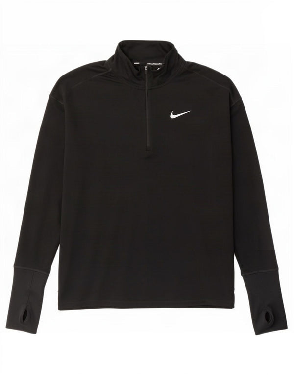 Nike Dri Fit Haut de survêtement à col zippé pour homme Noir Taille S