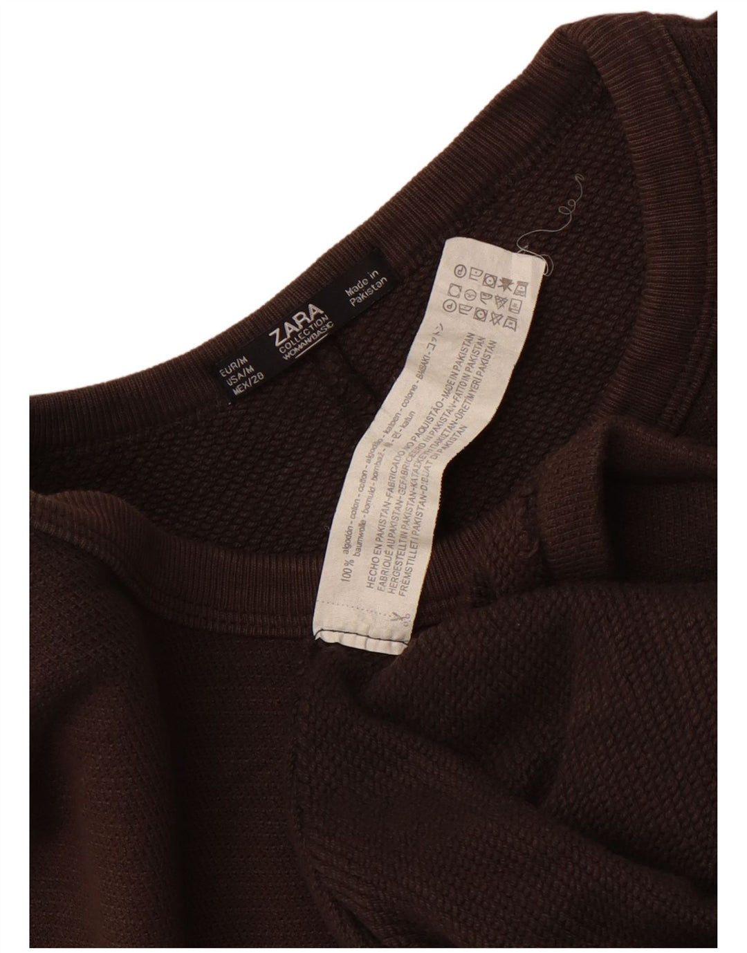 Zara Robe T-Shirt Oversize Femme UK 14 Coton Marron Moyen