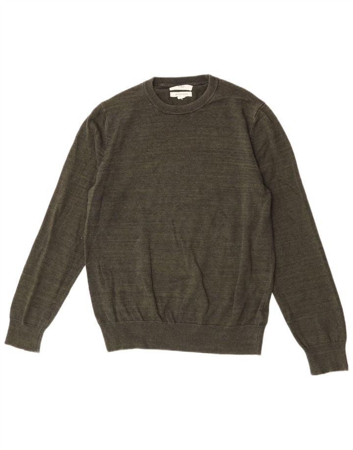 Marks & Spencer Pull Col Rond Homme Kaki Moyen Coton